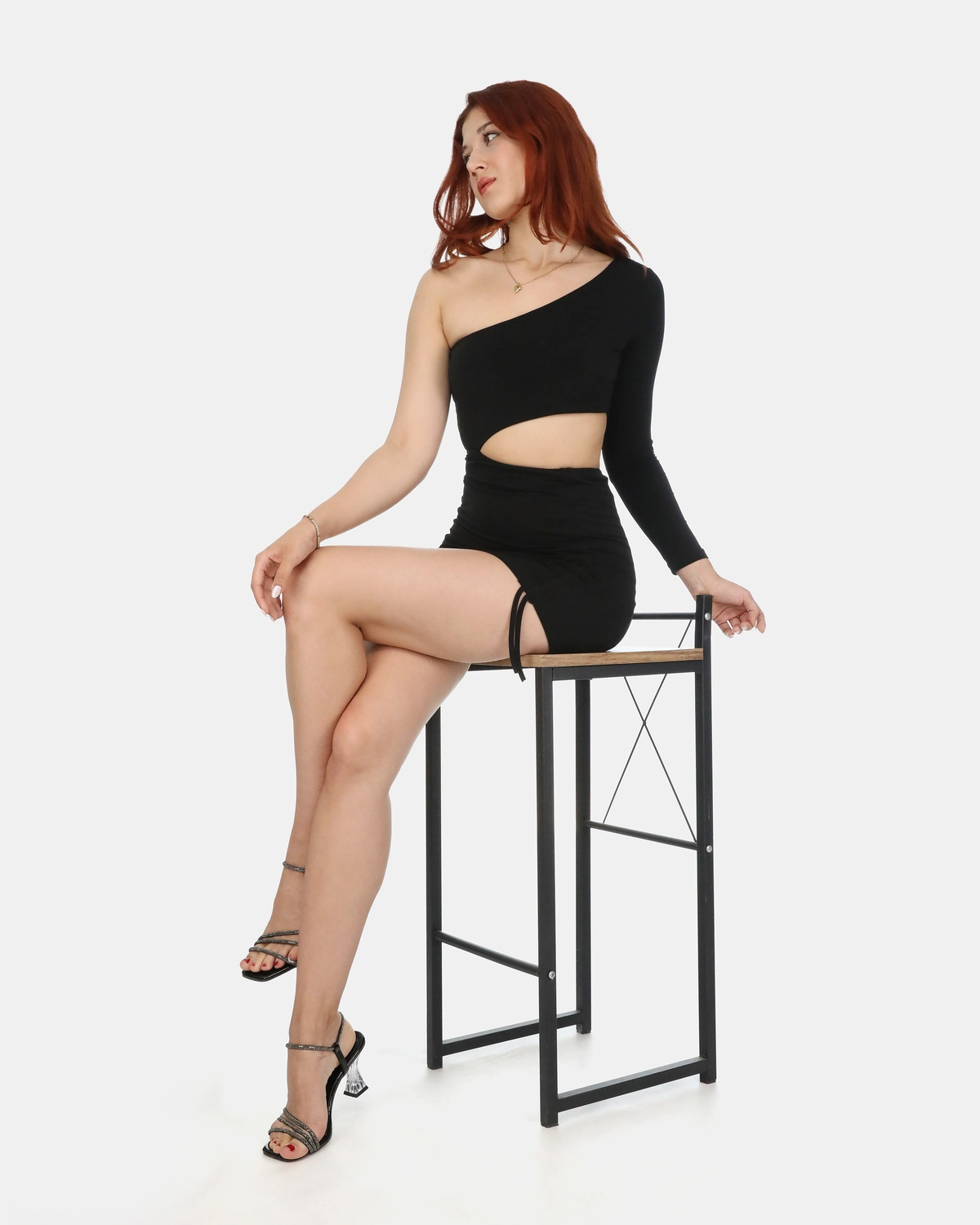 Tek Kol Mini Elbise