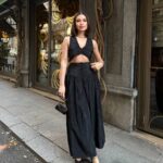 Sedef Kumaş Düğme Detaylı V Yaka Siyah Maksi Boy İkili Takım