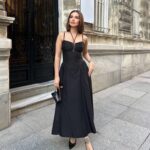 İp Detaylı Prenses Askılı Maxi Boy Elbise