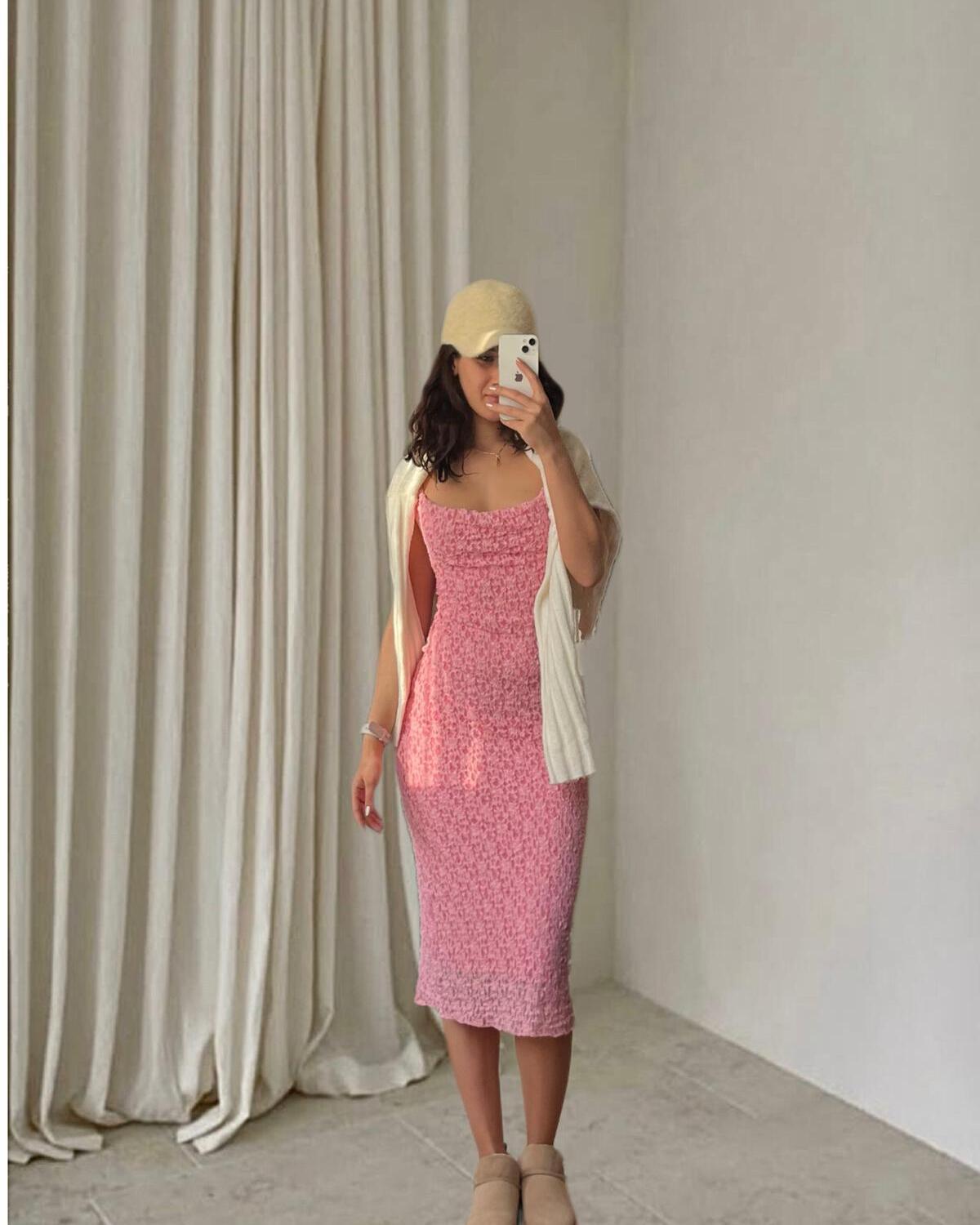 Dantelli Askılı Tül Detaylı Elbise