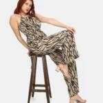 Bağlamalı - Desenli Kahve Tulum Bağlamalı - Desenli Kahve Tulum