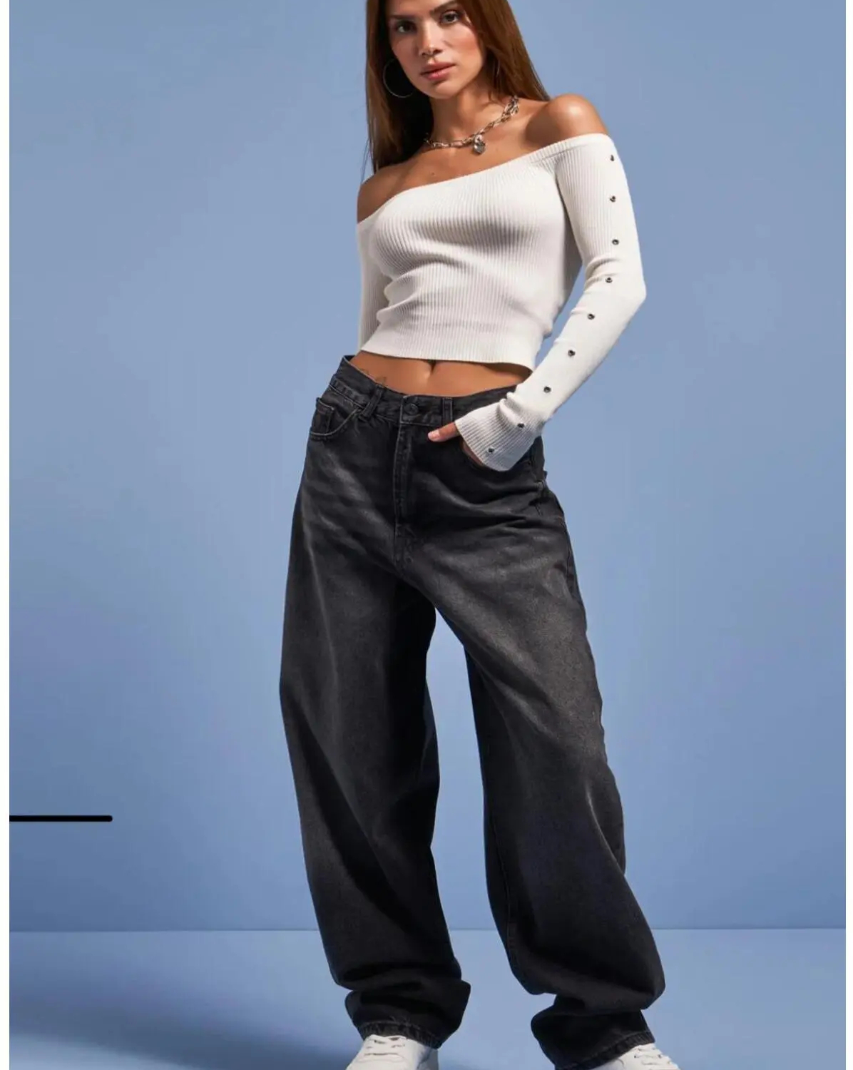 Baggy Füme Salaş Jean Pantolon