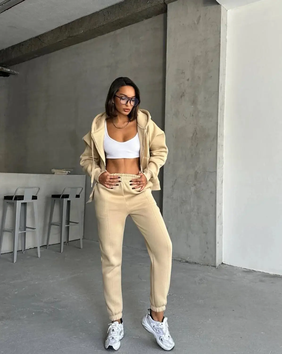 Ceketli Üç İplik Polar Oversize Eşofman Takımı