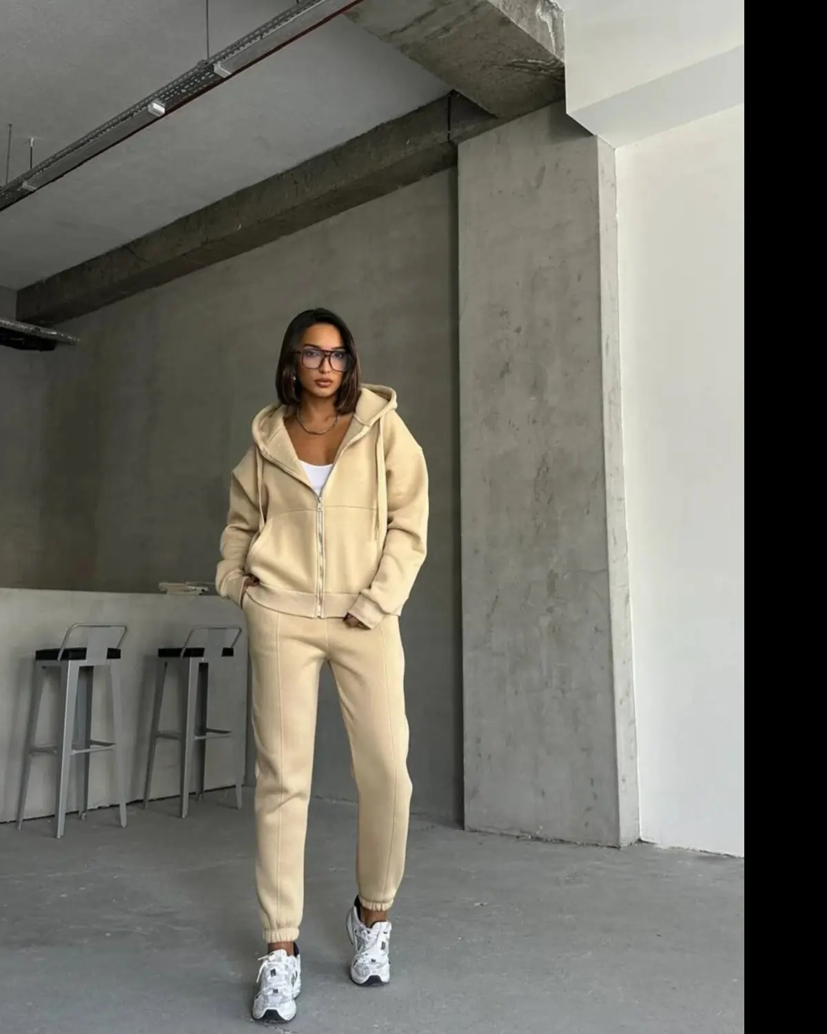 Ceketli Üç İplik Polar Oversize Eşofman Takımı