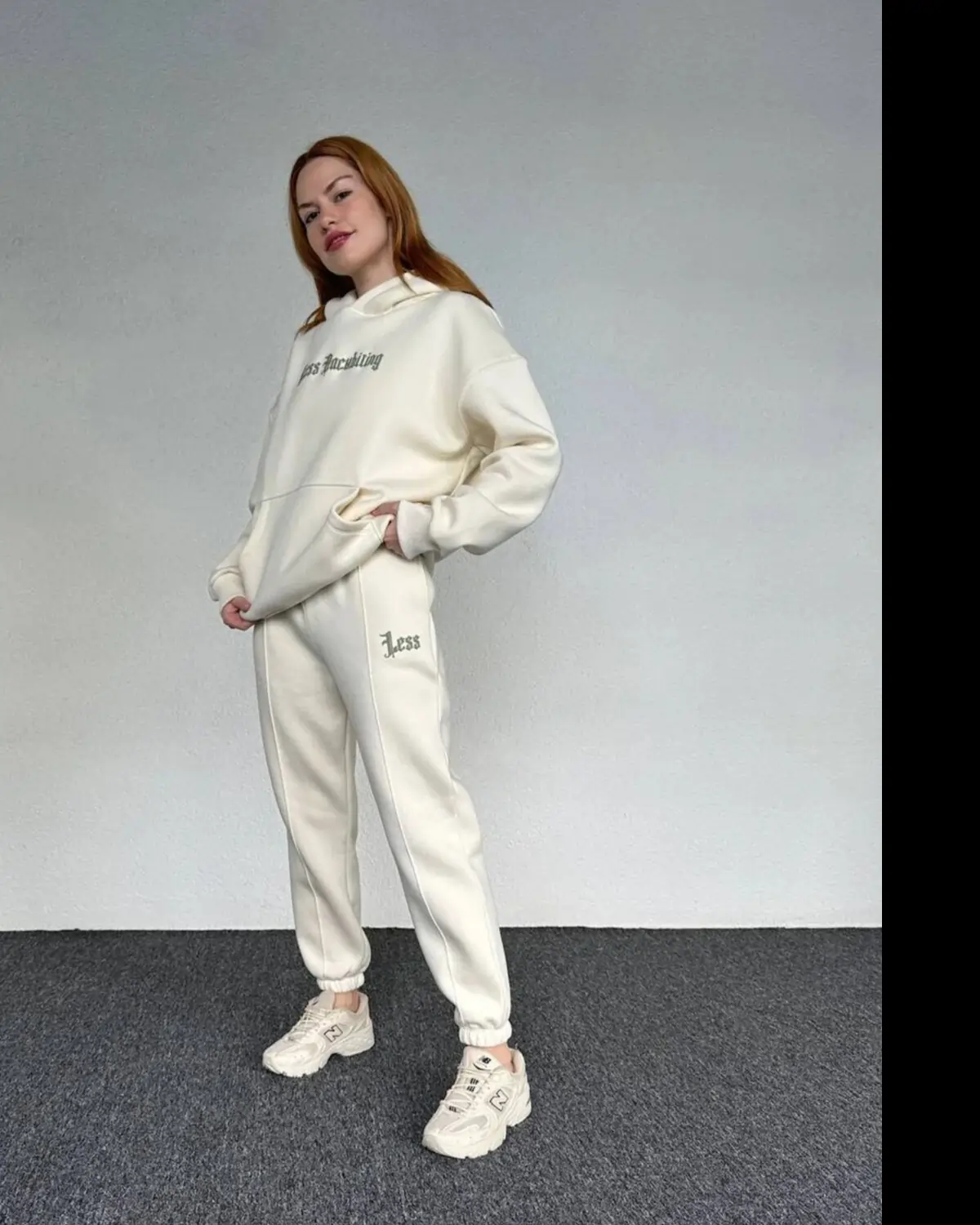 Baskılı Üç İplik Polar Oversize Eşofman Takımı