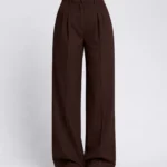 Palazzo Kahverengi Pantolon Oversize Orjinal Kesim